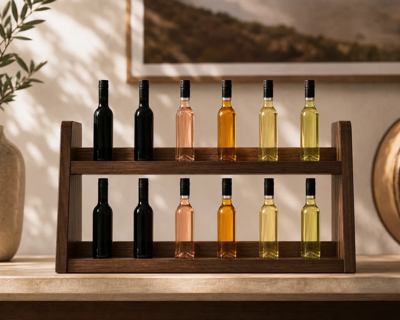 A cellar rack arriving full of small-format wines — every region and style, by the taste